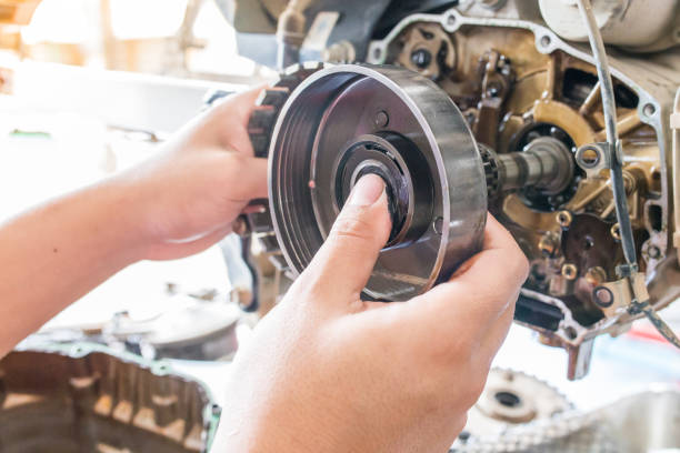 istock Clutch repair motorcycle, repair engine motorcycle 857015032