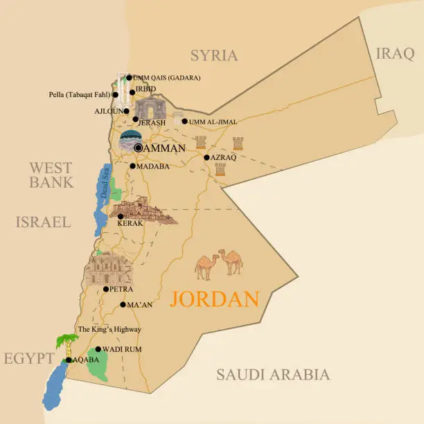 Vector illustration of Jordan map