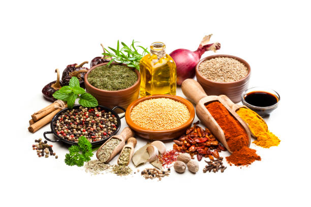 istock Spices and herbs isolated on white background 857018072