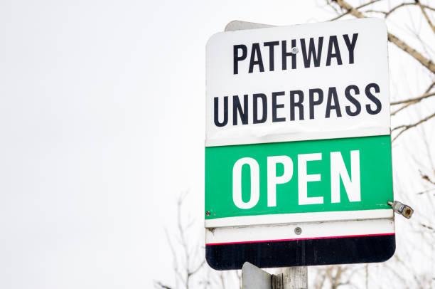 istock Sign along a Pathway and Cloudy Winter Sky 857025418