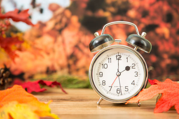 istock Daylight savings time.  2 o'clock time on clock in autumn season. 857031460