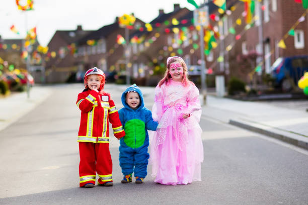istock Kids on Halloween trick or treat. 857036724