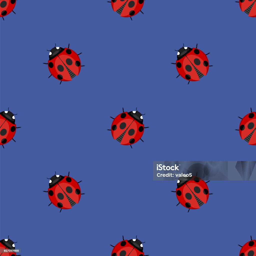 Ladybug Texture Blue Ledybag Seamless Pattern Ladybird Texture Stock Illustration - Download ...