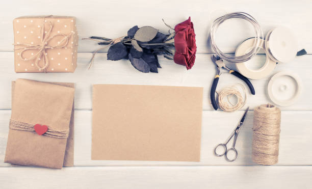 istock Workplace for preparing handmade decorations for holidays 857052746