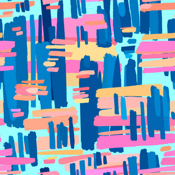 istock Seamless textile  pattern print .Fashion trendy expressive hand drawn ink strokes 857056242