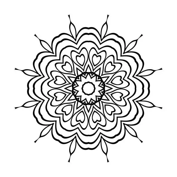 Vector illustration of geometric mandALA DESIGN. vector illustration. black color