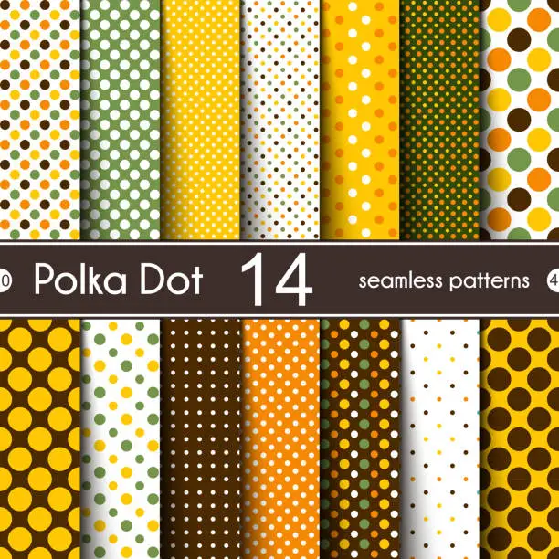 Vector illustration of Shape Polka Dot Vector Seamless Patterns