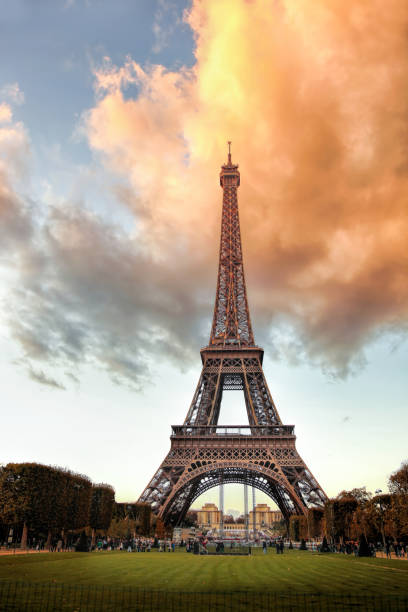 istock Eiffel Tower against sunset in Paris, France 857079576