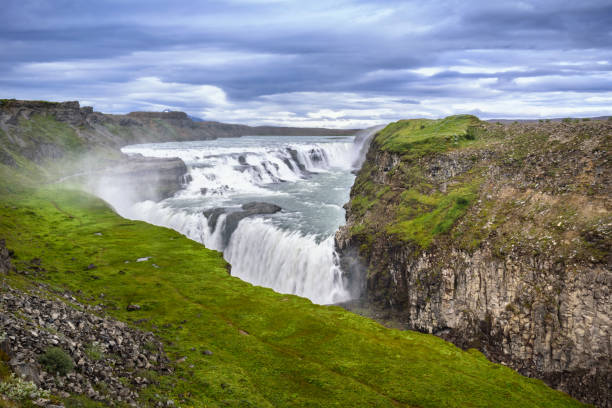 istock beautiful waterfall Gullfoss, famous landmark in Iceland 857087506