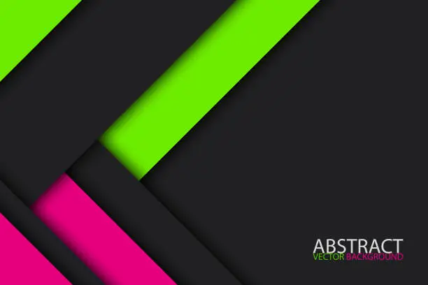 Vector illustration of Black, green nad pink modern material design, vector abstract widescreen background