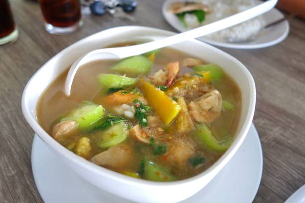 istock Kang Liang Goong Sod , Thai Spicy Mixed Vegetable Soup with Prawns 857095166