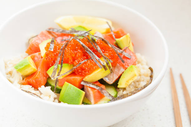 istock Hawaiian fish poke bowl 857098332
