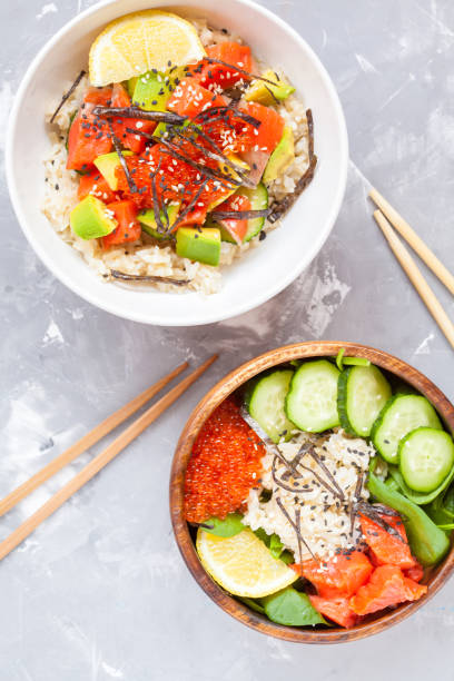 istock Hawaiian fish poke bowls 857098926