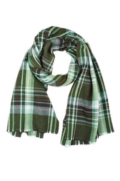 istock Green wool scarf isolated on white background. 857099702