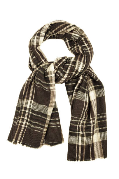 istock Beige wool scarf isolated on white background. 857099730
