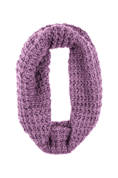istock Lilac wool scarf isolated on white background. 857099922