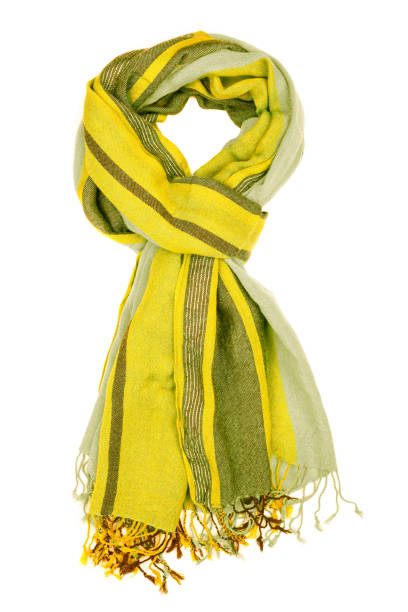 istock Silk scarf. Yellow silk scarf isolated on white background 857099980
