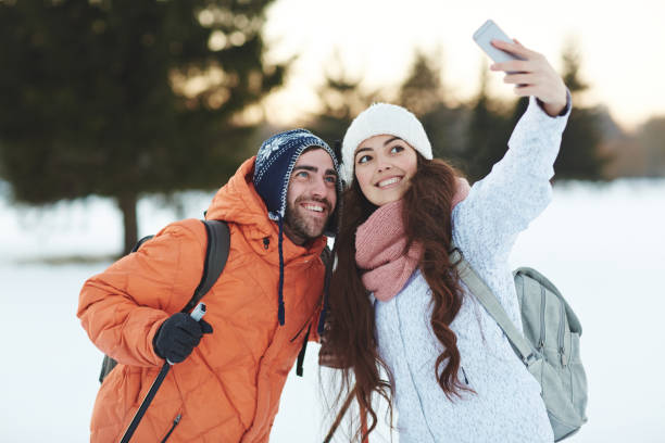 istock Selfie of skiers 857100676