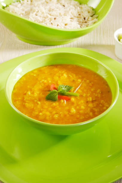 istock Whole Yellow Lentil or Yellow Dal and Rice, Indian Dish 857103674