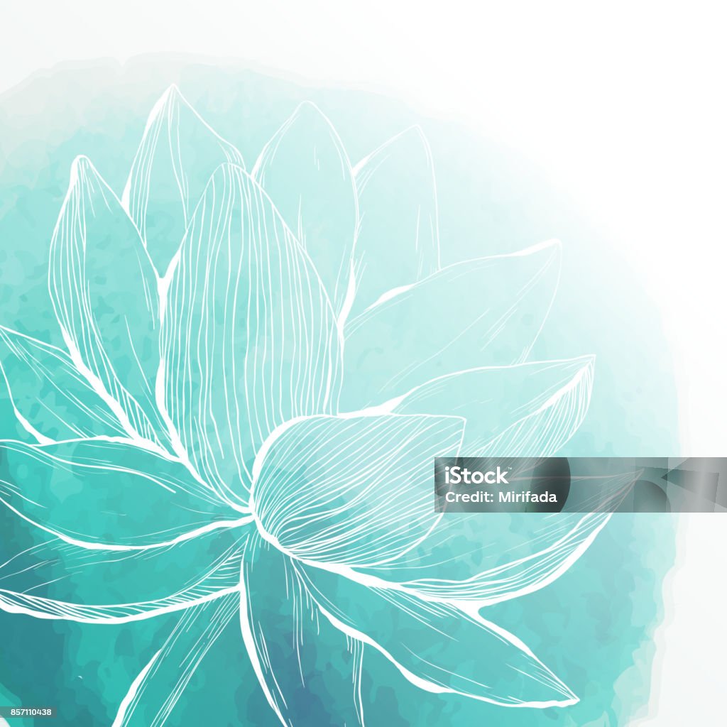 Aquarell Hintergrund mit Lotusblüte - Lizenzfrei Lotus - Seerose Vektorgrafik