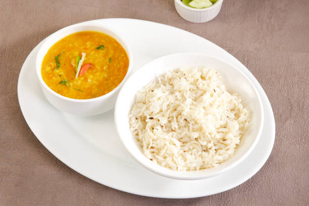 istock Whole Yellow Lentil or Yellow Dal and Rice, Indian Dish 857117768