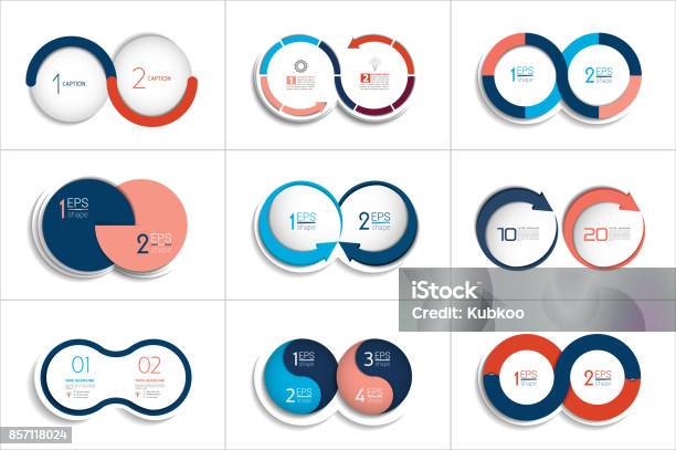 Mega Set Of Two Elements Steps Chart Diagram Scheme Stock Illustration - Download Image Now