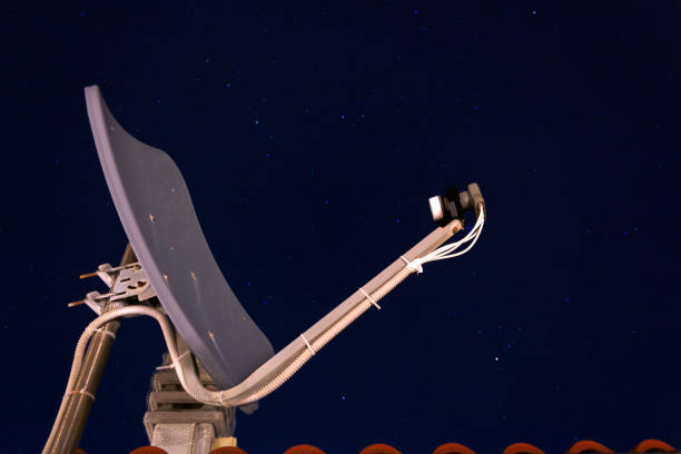 istock satellite dish receiver ina a starred night 857122740