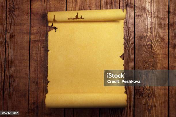 Empty Parchment Empty Aged Parchment Scroll Stock Photo - Download Image Now - Ancient ...