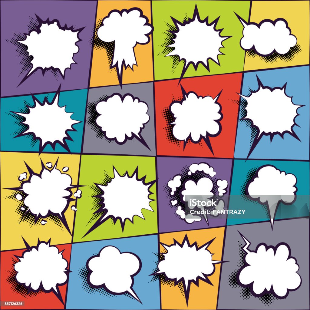 Dialog Multi Comic Comics Book Dialog Empty Cloud Stock Illustration - Download Image Now ...
