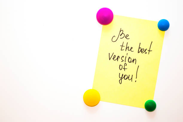 istock Fridge note with the motivation text: Be the best version of you! 857126550