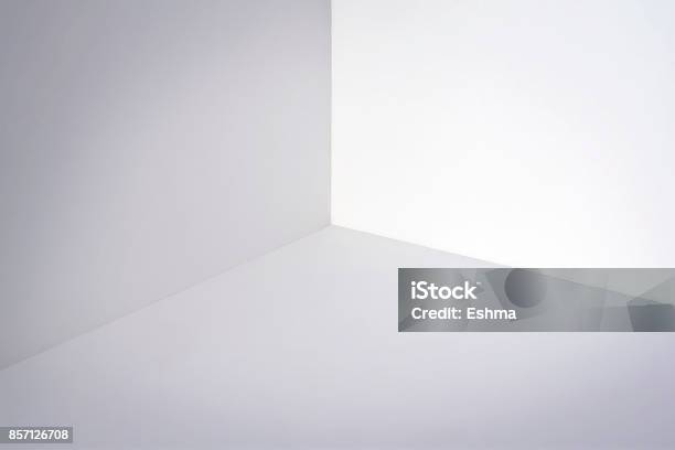 Empty White Corner Stock Photo - Download Image Now - Corner, Wall - Building Feature, White Color
