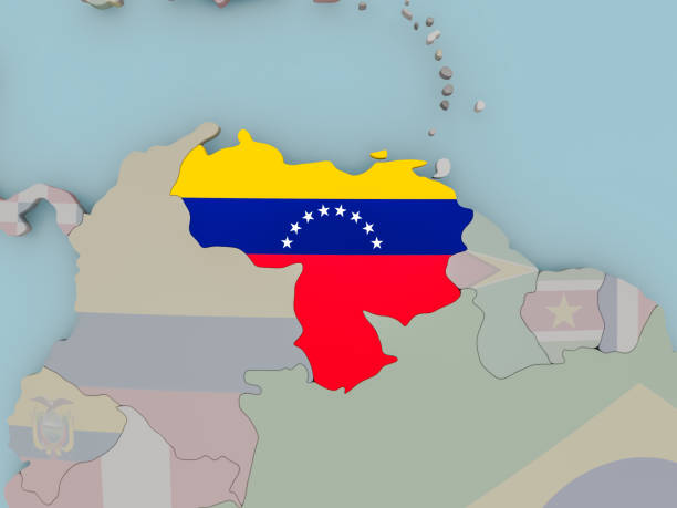 istock Venezuela on political globe with flag 857137384