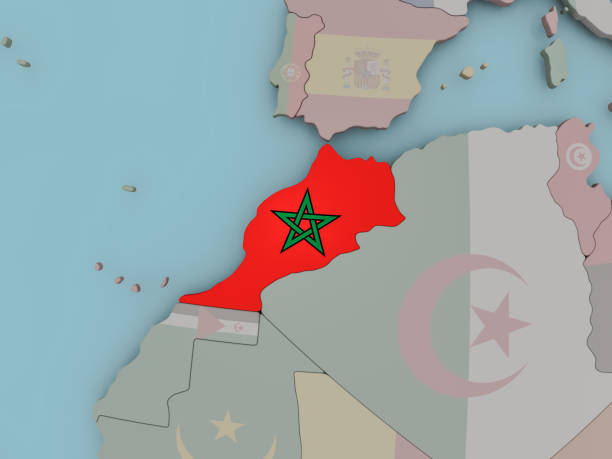 istock Morocco on political globe with flag 857137392