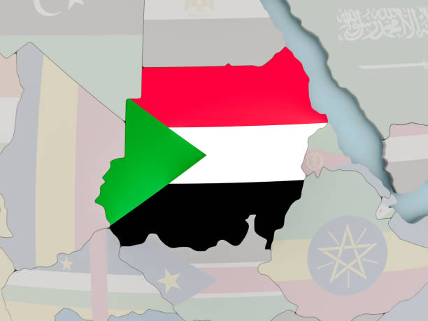 istock Sudan on political globe with flag 857137404