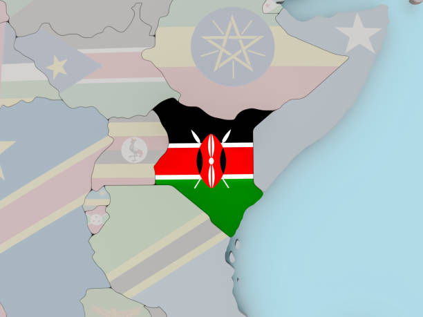 istock Kenya on political globe with flag 857137406