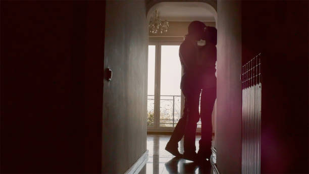 istock Lovers couple having an romantic scene sensual foreplay 857141282