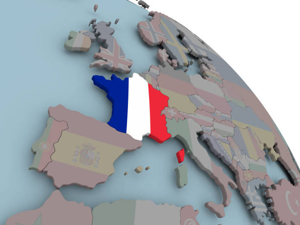 istock Map of France with flag 857142116