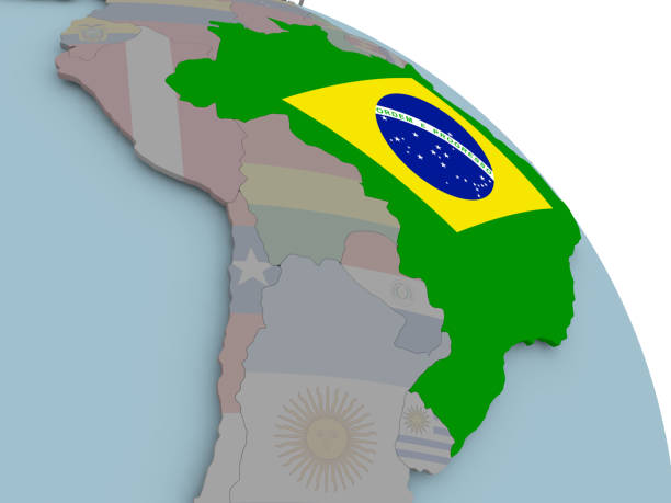 istock Map of Brazil with flag 857142166