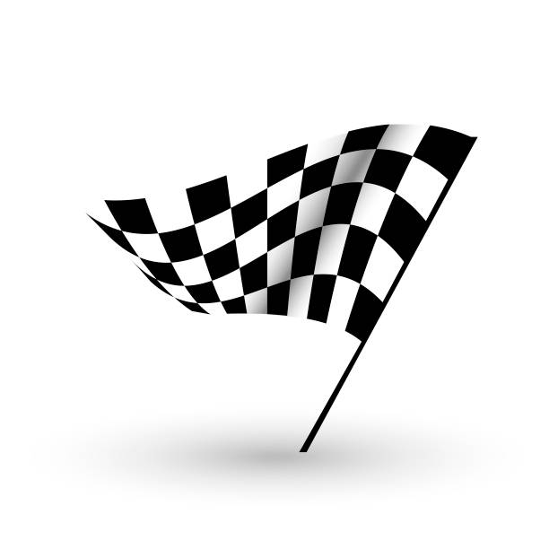 стартовые и отделочные флаги. автомото гонки. клетчатый флаг. - colored background aspirations success achievement stock illustrations