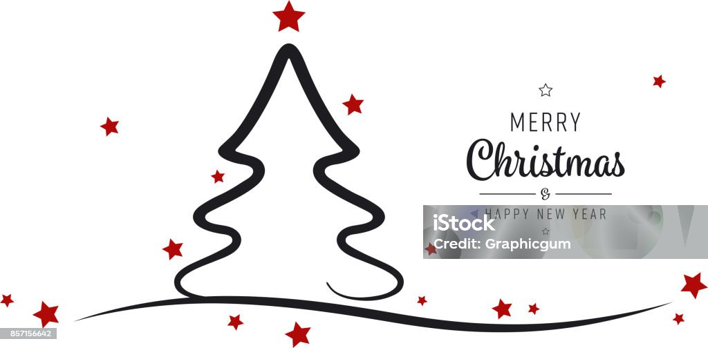 christmas tree stars greetings silhouette isolated background Christmas Tree stock vector