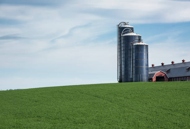 istock Grain Silos on a Grassy Hillside in the Hudson Valley 857174508