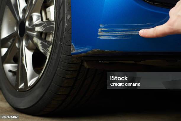 Paint Scratch On Car Stock Photo - Download Image Now - Car, Scratched, Dented