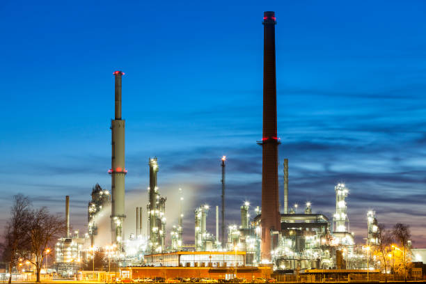 istock Oil Refinery Plant Area at Dusk 857193842