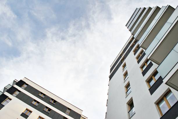 istock Modern, Luxury Apartment Building against blue sky 857194390