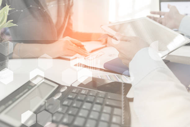 istock Investor executive discussing plan financial graph data on office table, finance, accounting, investment, meeting. 857201688