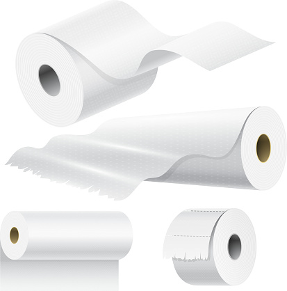 Roll Packing Vector Realistic Paper Roll Mock Up Set Isolated Vector Illustration Blank ...