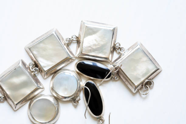 istock Silver Jewelry On White 857213274