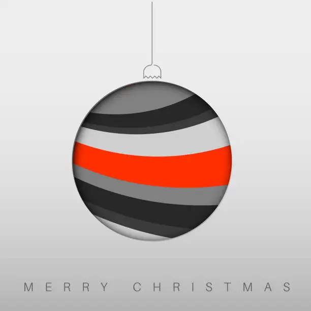 Vector illustration of Minimalistic Christmas card with christmas bauble decoration