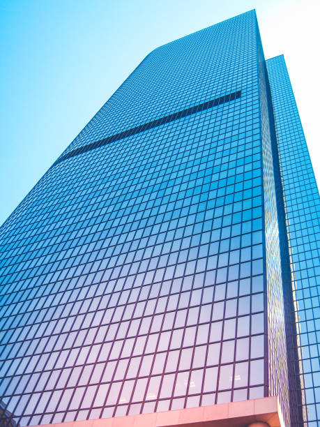 istock modern glass facade of skyscraper office building 857223180