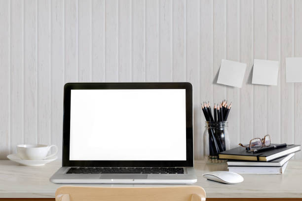 istock Stylish workspace with supplies. desk space concept. 857229906